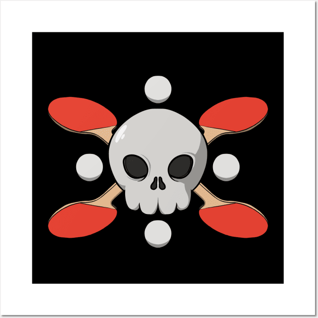 Table Tennis crew Jolly Roger pirate flag (no caption) Wall Art by RampArt
